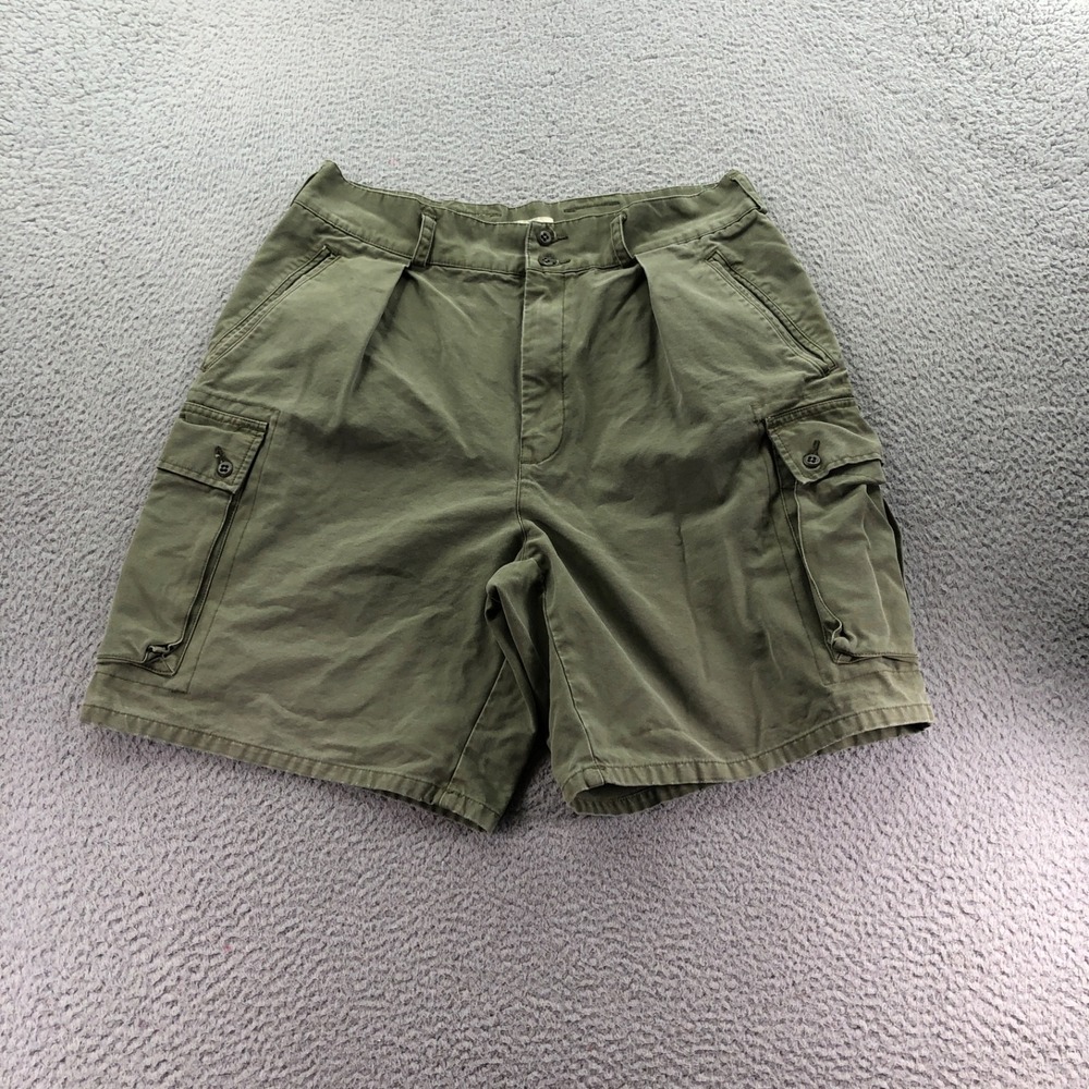 Vintage Gap Shorts Mens 35 Olive Green Cargo Pleated Military Baggy Army Y2K